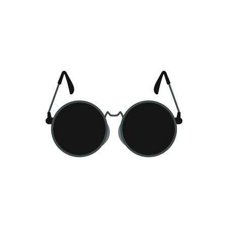 Glasses With Black Round Lenses Icon In Flat Style On A White Backgroundのイラスト素材 ストックフォト 写真素材のstock Foto ストックドットフォト