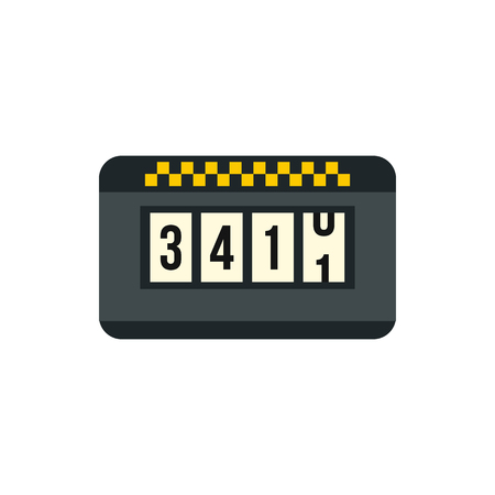 Meter taxi icon in flat style on a white backgroundのイラスト素材