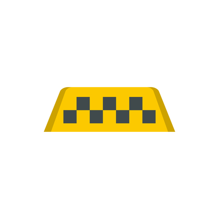 Taxi sign icon in flat style on a white backgroundのイラスト素材