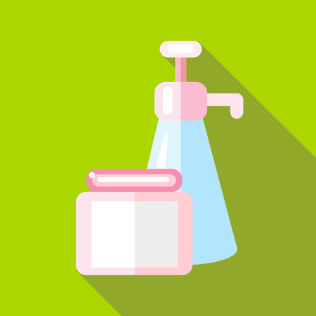Body care product icon in flat style isolated with long shadowのイラスト素材