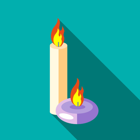 Aromatic candles icon in flat style isolated with long shadowのイラスト素材