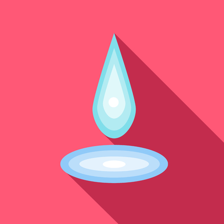 Water drop and spill icon in flat style isolated with long shadowのイラスト素材