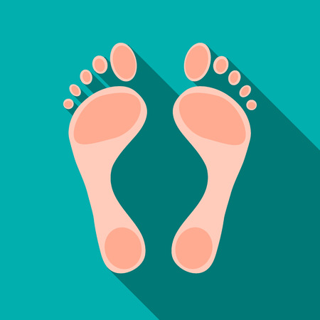 Human feet icon in flat style isolated with long shadowのイラスト素材