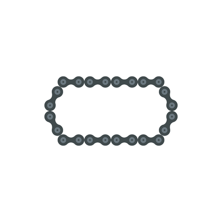 Bike chain icon in flat style isolated on white background. Mechanical parts symbolのイラスト素材