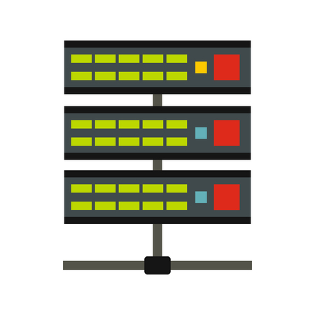 Data storage icon in flat style isolated on white background. Storing symbolのイラスト素材