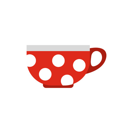 Cup with polka dots icon in flat style isolated on white backgroundのイラスト素材