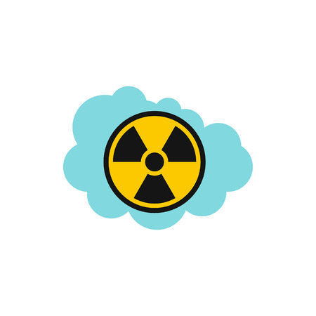 Radioactive air icon in flat style isolated on white background. Danger symbolのイラスト素材
