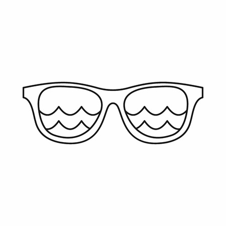 Sunglasses for surfing icon in outline style isolated on white background. Accessory symbol vector illustrationのイラスト素材