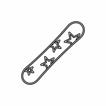 Snowboard icon in outline style isolated on white background. Sport symbol vector illustrationのイラスト素材