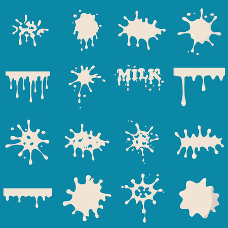 Simple milk set. Universal milk set to use for web and mobile UI isolated vector illustrationのイラスト素材