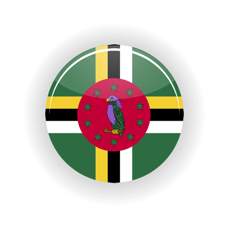 Dominica icon circle isolated on white background. Roseau icon vector illustrationのイラスト素材