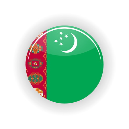 Turkmenistan icon circle isolated on white background. Ashgabat icon vector illustrationのイラスト素材
