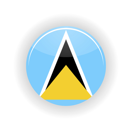 Saint Lucia icon circle isolated on white background. Castries icon vector illustrationのイラスト素材