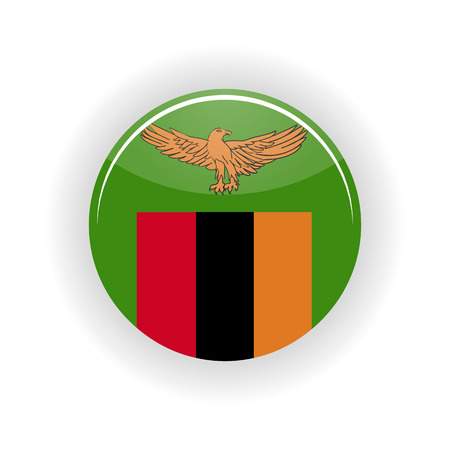Zambia icon circle isolated on white background. Lusaka icon vector illustrationのイラスト素材