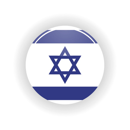 Israel icon circle isolated on white background. Jerusalem icon vector illustrationのイラスト素材