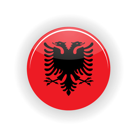 Albania icon circle isolated on white background. Tirana icon vector illustrationのイラスト素材