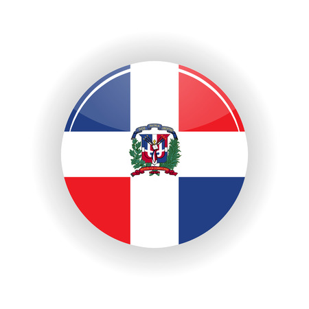 Dominican republic icon circle isolated on white background. Santo Domingo icon vector illustrationのイラスト素材