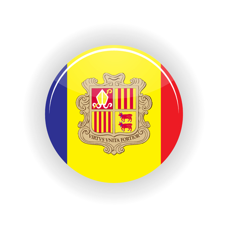 Andorra icon circle isolated on white background. Andorra la Vella icon vector illustrationのイラスト素材