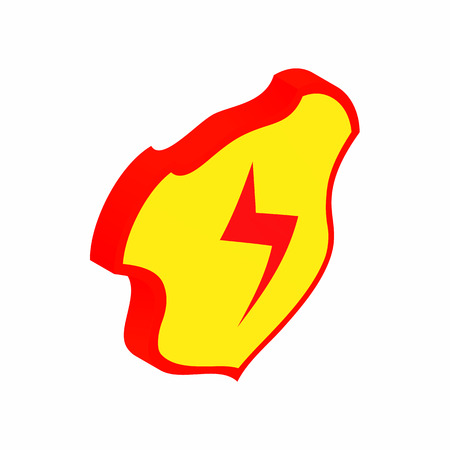 Shield with lighting symbol icon in isometric 3d style isolated on white backgroundのイラスト素材