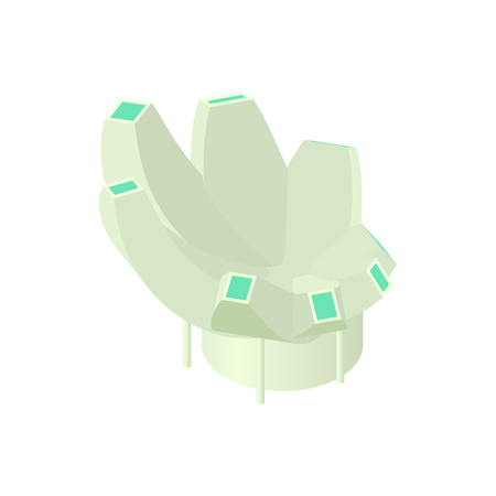 Museum of art and science in Singapore icon in cartoon style isolated on white background. Landmark symbolのイラスト素材