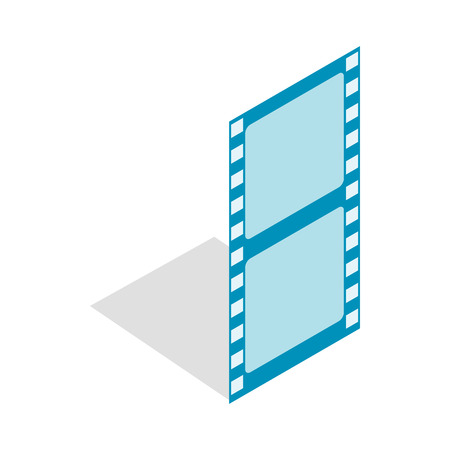 Film strip icon in isometric 3d style on a white backgroundのイラスト素材
