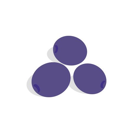 Blue plum icon in isometric 3d style on a white backgroundのイラスト素材