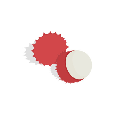 Rambutan icon in isometric 3d style on a white backgroundのイラスト素材