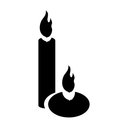 Burning candles icon in simple style on a white backgroundのイラスト素材