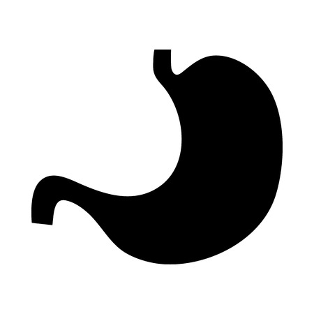 Human stomach icon in simple style on a white backgroundのイラスト素材