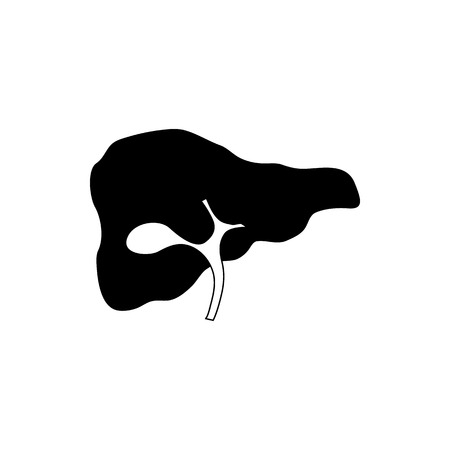 Human liver icon in simple style on a white backgroundのイラスト素材