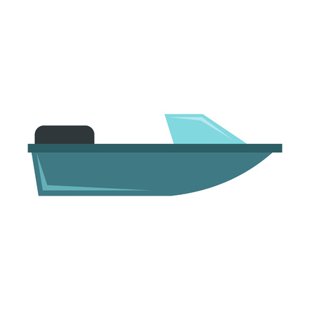 Motorboat icon in flat style isolated on white background. Sea transport symbolのイラスト素材