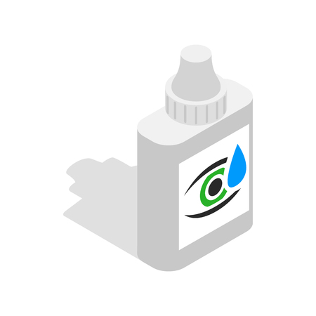 Eye drops icon in isometric 3d style isolated on white background. Vision symbolのイラスト素材