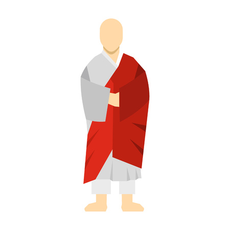 Korean monk icon in flat style on a white backgroundのイラスト素材