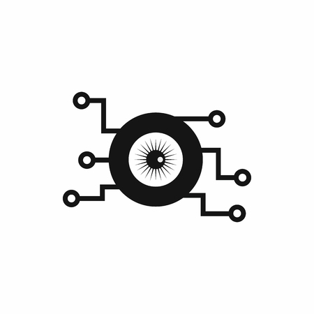 Cyber eye symbol icon in simple style isolated on white backgroundのイラスト素材