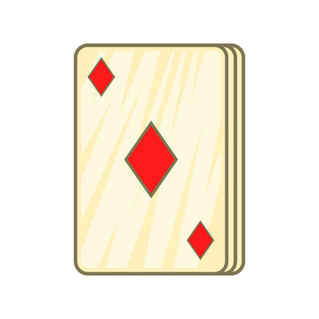 Playing card diamonds icon in cartoon style isolated on white background. Game symbolのイラスト素材