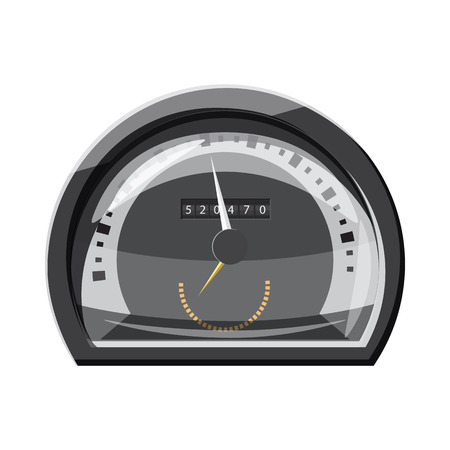 Grey speedometer for cars icon in cartoon style isolated on white background. Speed measurement symbolのイラスト素材