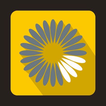Loading circle icon in flat style on a yellow backgroundのイラスト素材