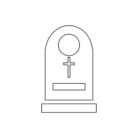 Tombstone icon in outline style isolated on white backgroundのイラスト素材