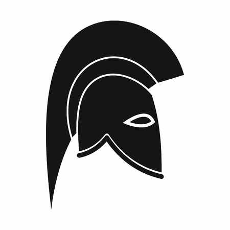 Roman helmet icon in simple style isolated on white background. Protective headgear symbolのイラスト素材
