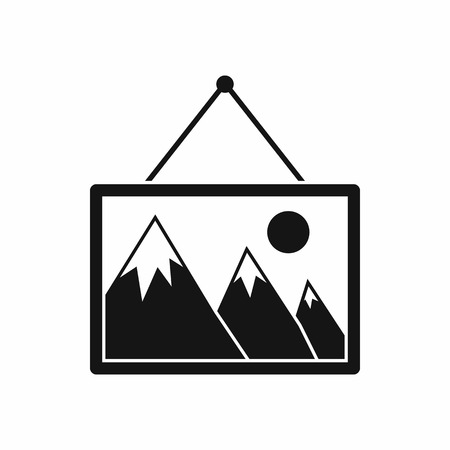 Painting with nature icon in simple style isolated on white background. Canvas symbolのイラスト素材