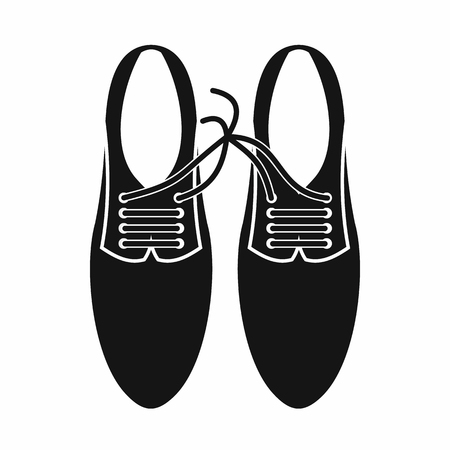 Tied laces on shoes joke icon in simple style isolated on white background. Jest symbolのイラスト素材
