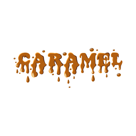 Word caramel icon isolated on white background. Sweetness symbolのイラスト素材