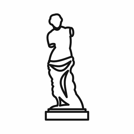 Statue of Venus de Milo icon in outline style on a white backgroundのイラスト素材
