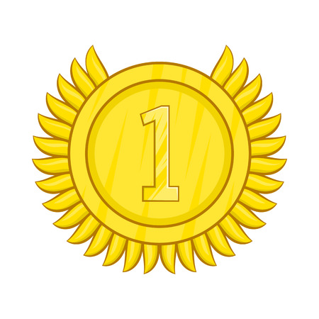 Champion gold medal icon in cartoon style isolated on white backgroundのイラスト素材