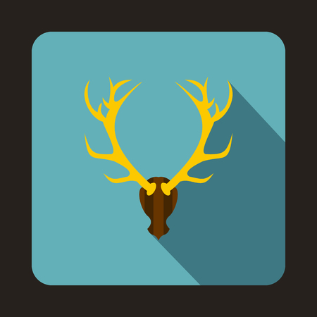 Deer head icon in flat style with long shadowのイラスト素材