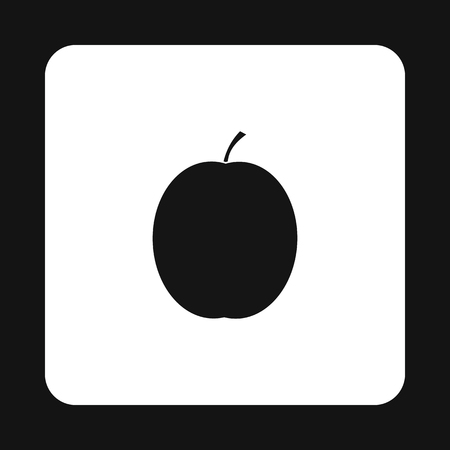 Peach icon in simple style isolated on white background. Fruit symbolのイラスト素材