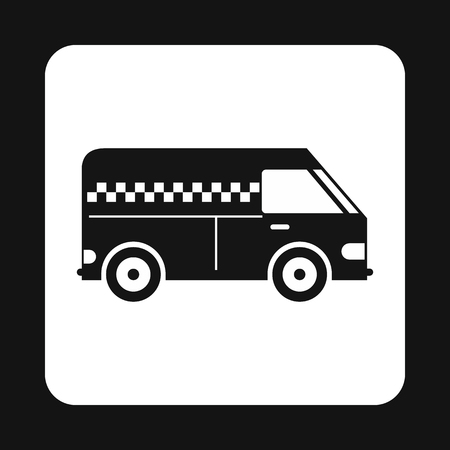 Minibus taxi icon in simple style isolated on white background. Transportation symbolのイラスト素材