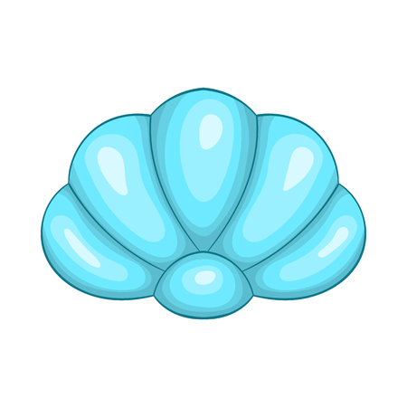Scallop seashell icon in cartoon style on a white backgroundのイラスト素材