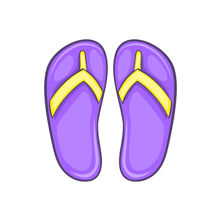 Flip flop sandals icon in cartoon style on a white backgroundのイラスト素材