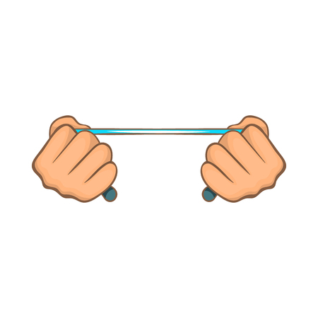 Rope in hands icon in cartoon style on a white backgroundのイラスト素材